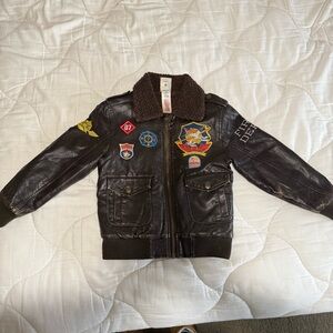 DISNEY Planes Brown Faux Leather Bomber